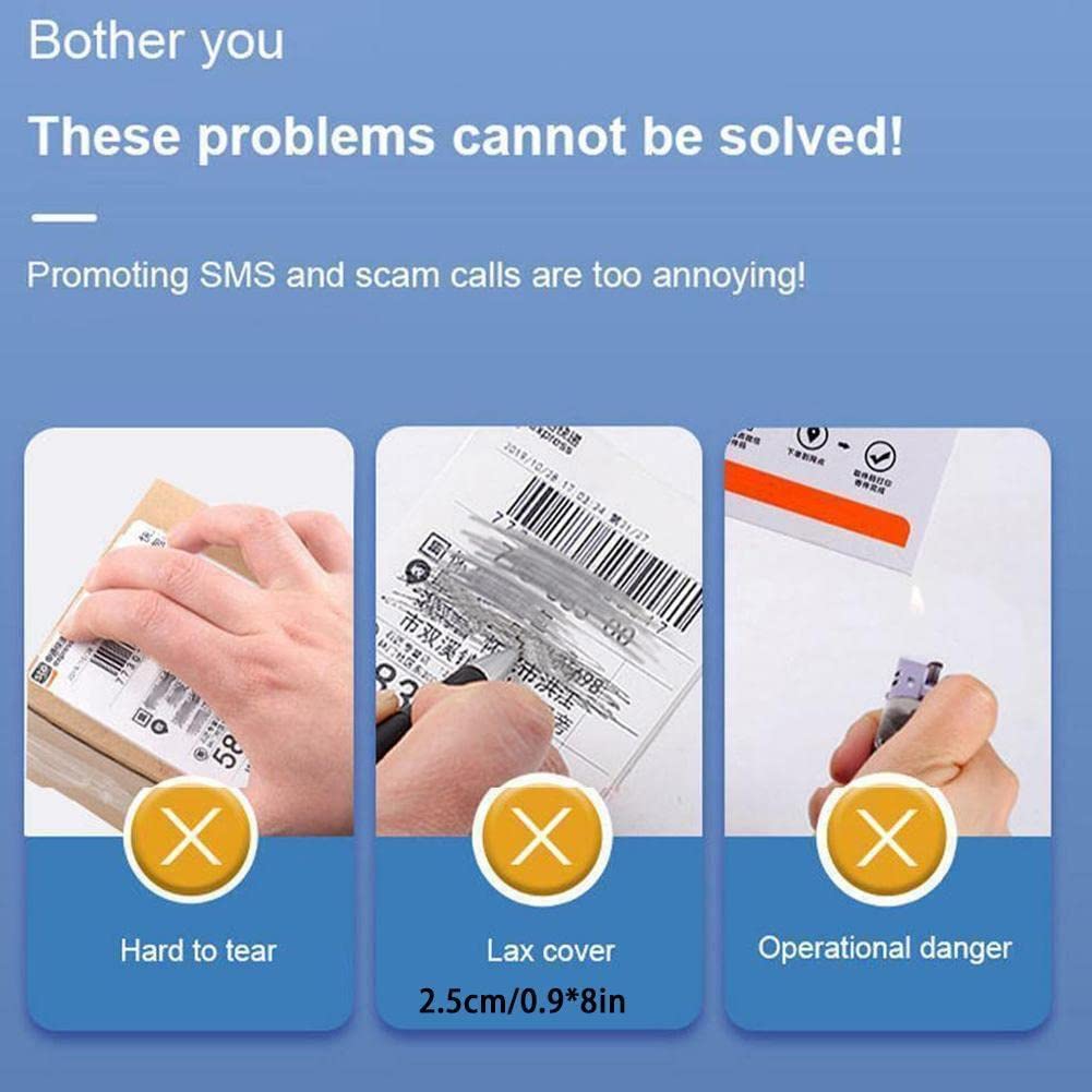 Líquido de corrección de papel térmico con herramienta de desembalaje, protección de datos importante, privacidad