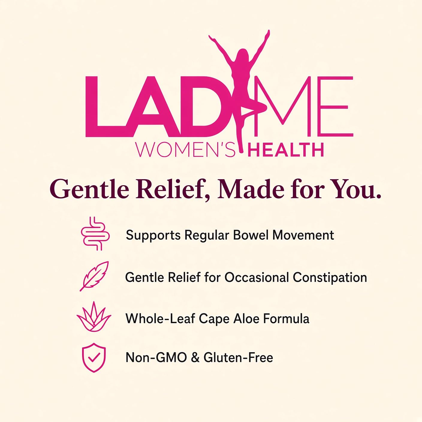 Ladyme Pure Cape Aloe 450mg Laxative Capsules for Women, 90 Count — Amazon image 2