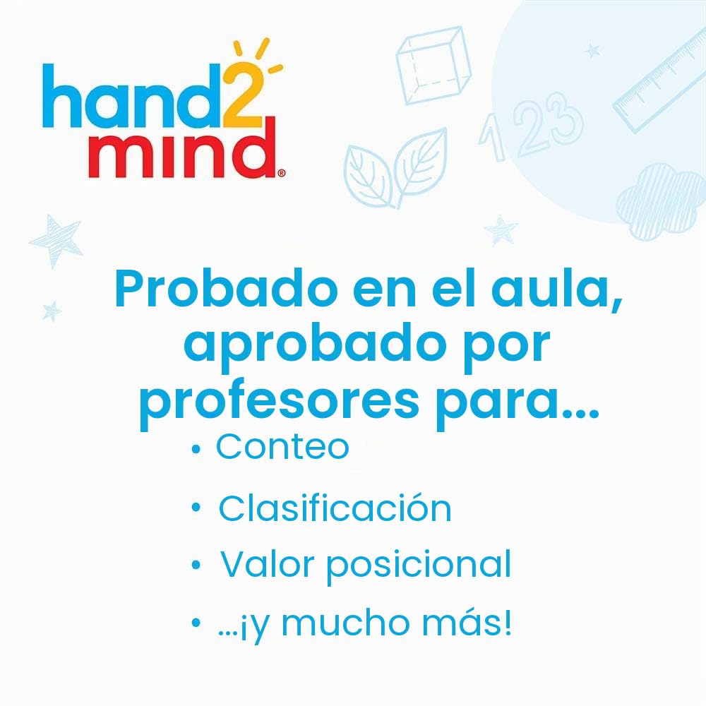 Learning Resources Kit de recursos de matemáticas para llevar a casa (de 8 a 10 años), incluyen cubos encajables, bloques de base diez, círculos con ángulos y fichas de colores.