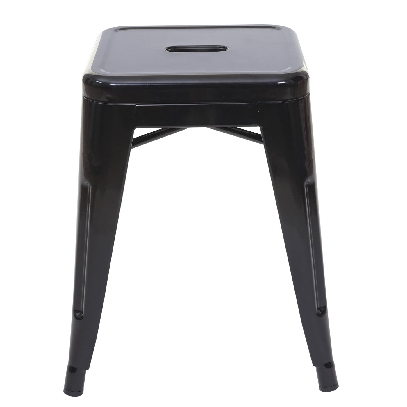 Mendler 4er-Set Hocker HWC-A73 Metall Industriedesign stapelbar - schwarz