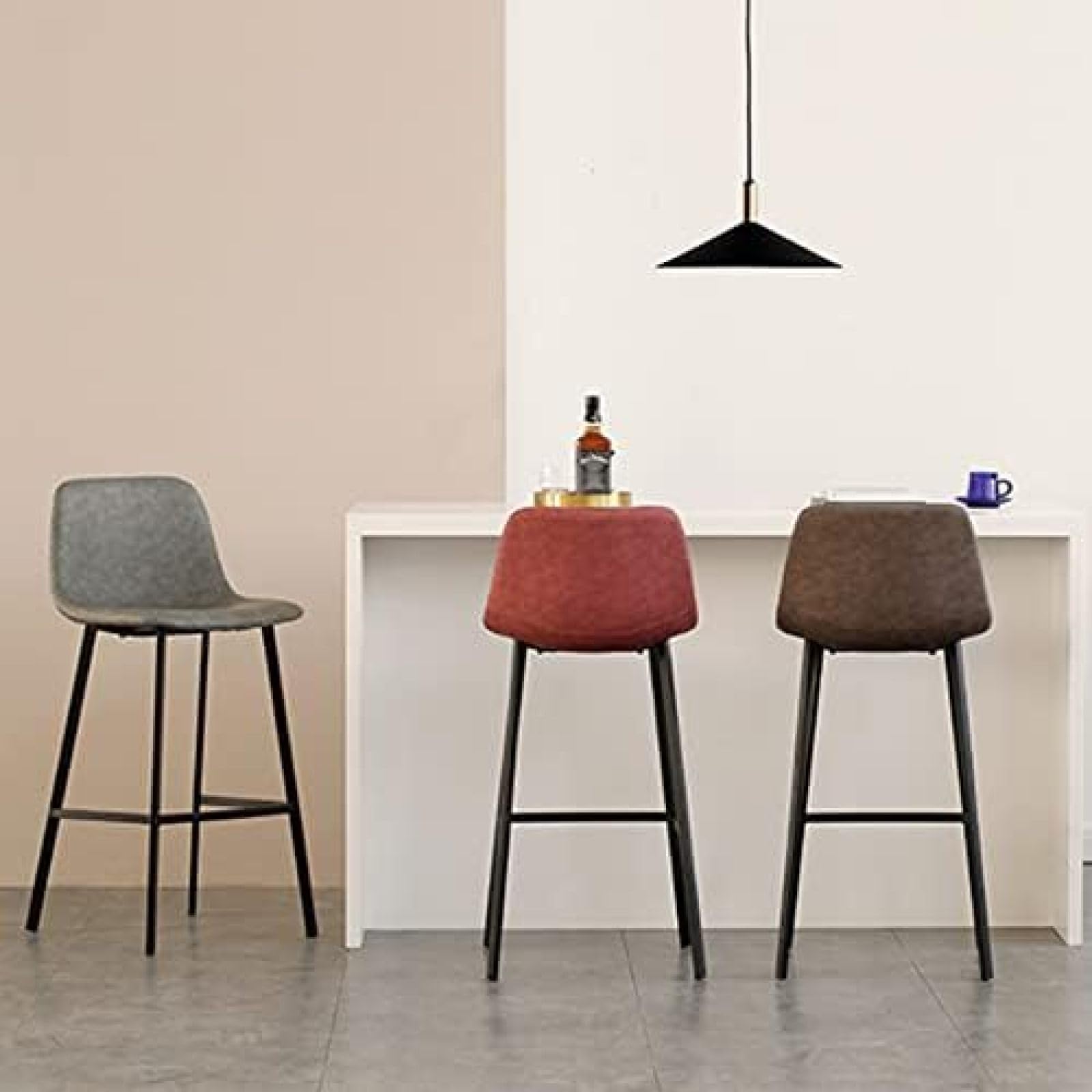 Amazon｜バースツール、カウンタースツールグレー/オレンジ/ブラック