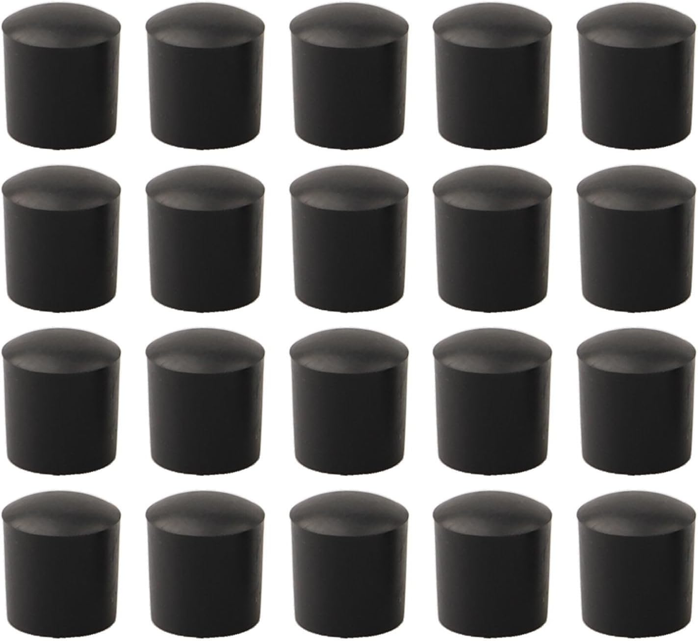 20 Pack Round Chair Leg-Caps Floor Protectors Floor Pads Non Slip Chair Glides Black PVC For Various Diameters From 10mm To 28mm Practical Solution For Every Room (10mm)