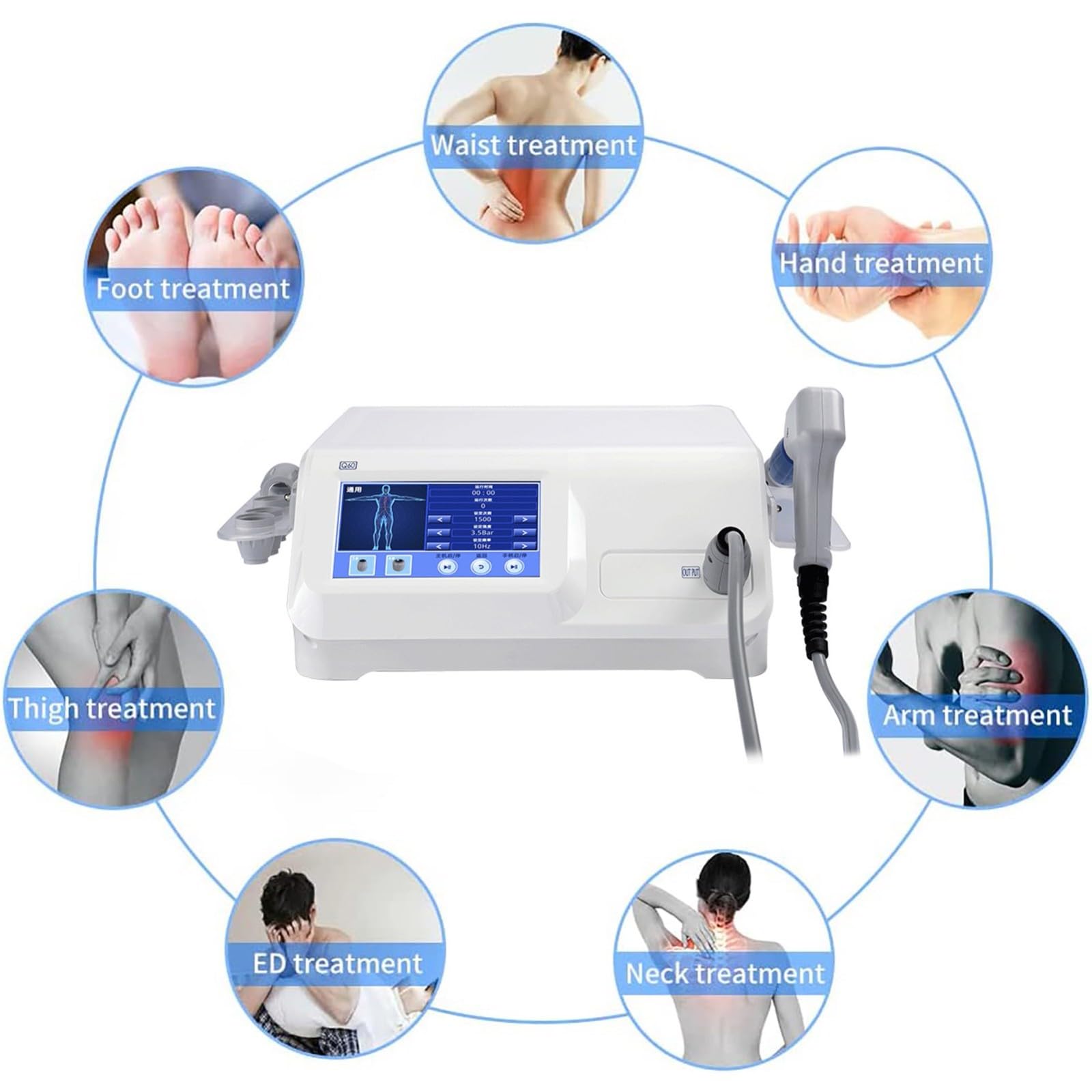 Stoßwellentherapie Gerät, Ballistisches Pneumatisches Extrakorporale Stoßwellentherapie Gerät ED Professionelle Stoßwellengerät für Therapie Schmerzlinderungsmassage und Erektile Dysfunktion