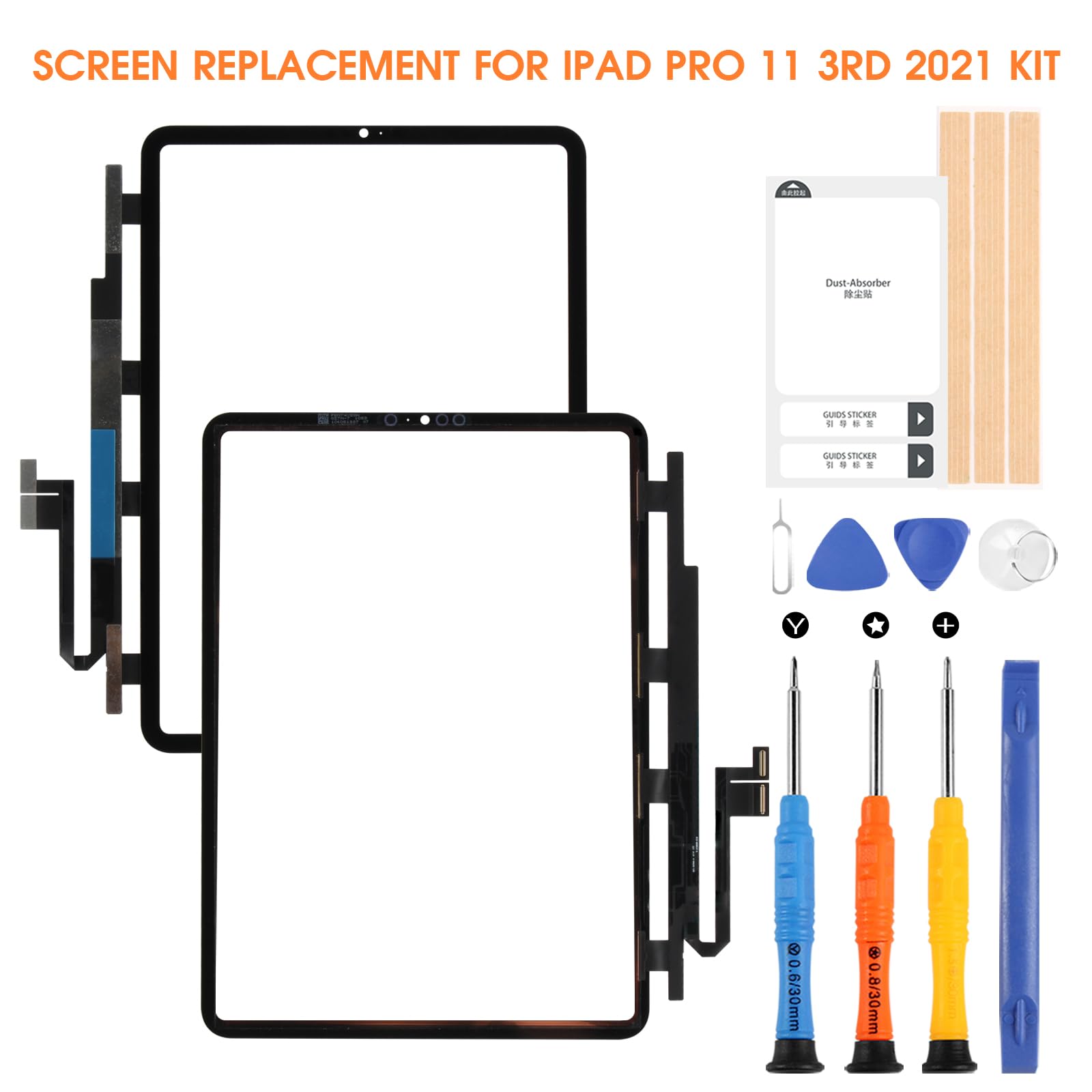 Arsssly A2301 A2459 A2460 Touch Screen para iPad Pro 11 2021 3rd Gen 2021 reemplazo de pantalla táctil con reparación kit