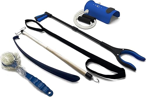 Kit de cadera para reemplazo total de cadera, bocina de zapato, herramienta de agarre plegable de 32 pulgadas, palo de vestir y ayudante de