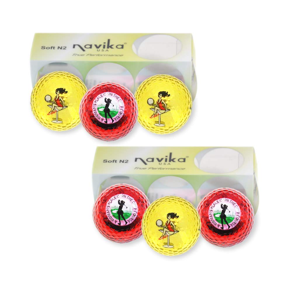 Navika Golf Balls - Golf Chicks Combo 6 Pack (Golfaholic, A Woman's Place is on The Golf Course)