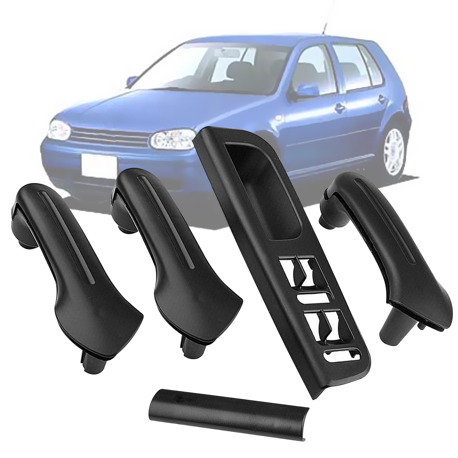 TTCR-II 5PCS Compatible con Tirador Puerta VW Bora Variant Golf IV Tirador Puerta Derecha + Izquierdo PASSAT B5/ GOLF MK4 Manillas Puertas Interior, Manijas Para Golf 4 -Negro