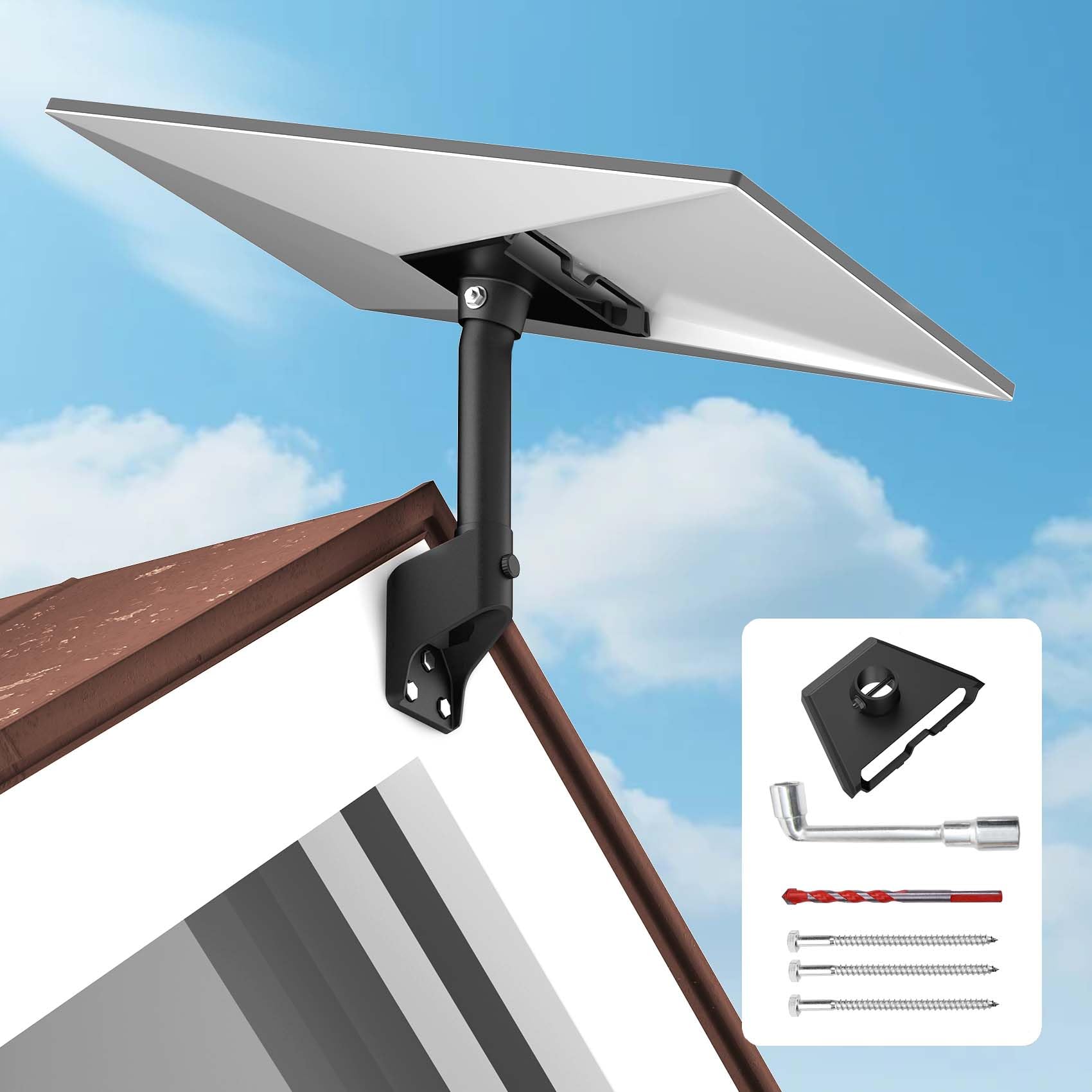 Starlink Gen 3 Mount, 360° Rotatable Starlink Roof Mount Compatible with V3 Starlink Standard Dish, Starlink Short Wall Mount, Starlink Mounting Kit, Starlink Pole Mount (Black)