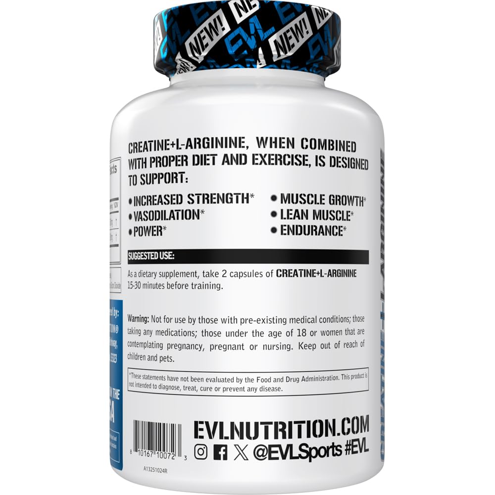 bcaa creatine l-arginine and l-carnitine Amazon.com: Evlution Nutrition Creatine + L-Arginine - Supports Blood Flow,  Post-Workout Recovery & Lean Muscle Growth