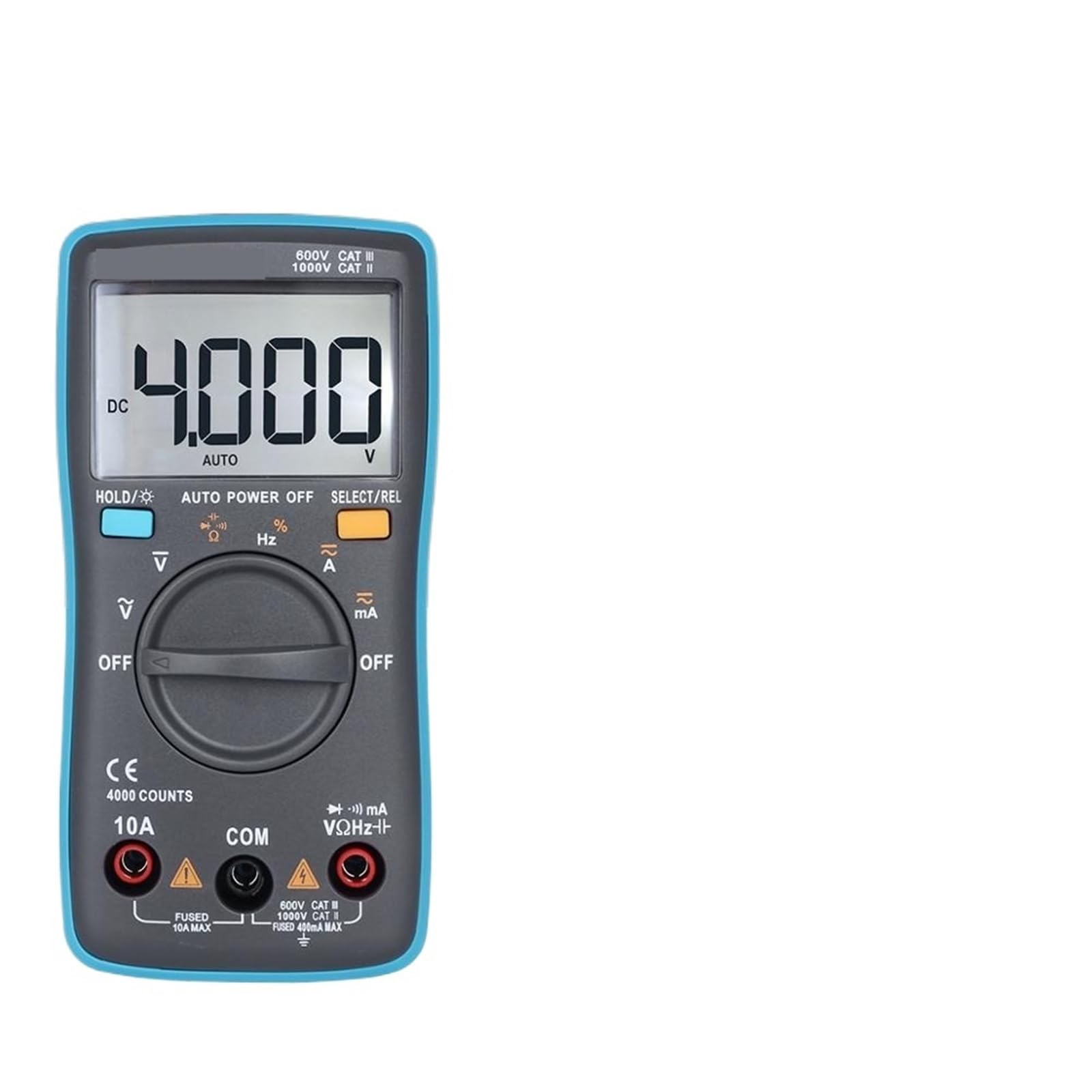 Multimetr cyfrowy ZT100 4000 Liczy napięcie DC/AC Pojemność Hz Dioda Ohm Tester Amperomierz Woltomierz Podświetlenie (ZT100 with T1101)