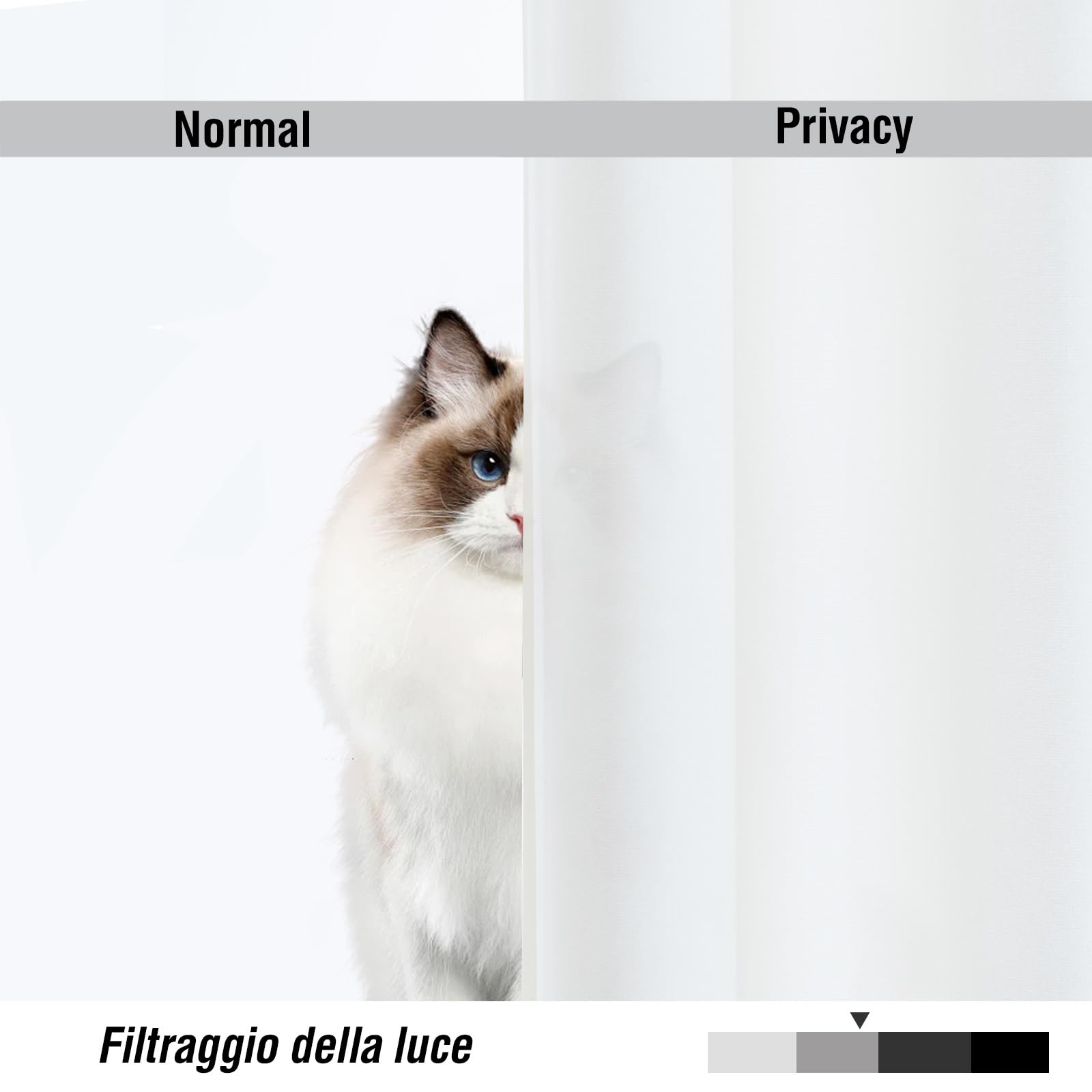 BellaHills Tenda Oscurante da Interno 2 Pannelli, Tende Finestre Voile Semi Trasparenti per Soggiorno e Camera da Letto Moderne Luminoso per Decorazioni per la casa Romantico L140 x A175 cm, Bianco