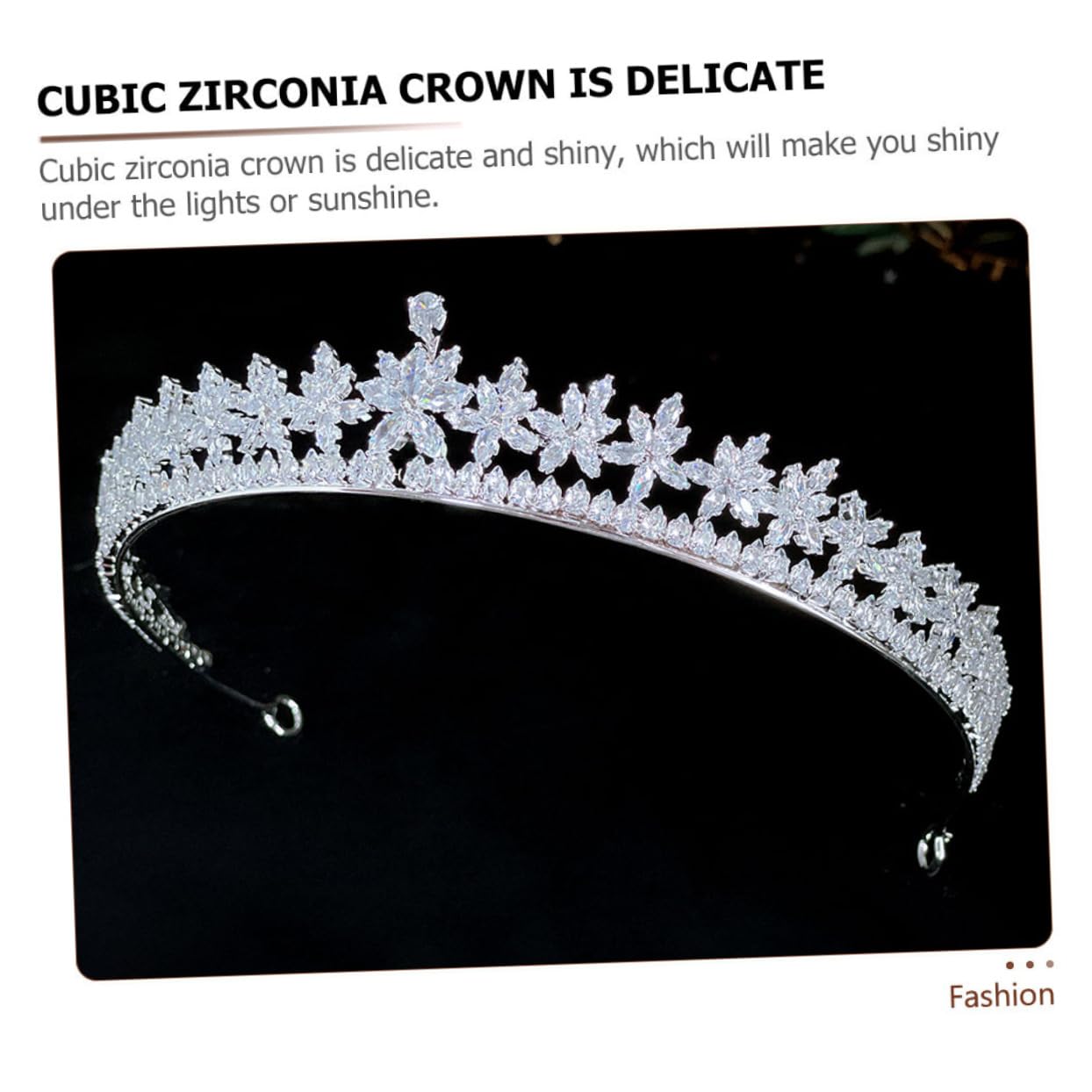 Coroa de Cubic Zirconia para Mujeres Tocado de Boda y Fiesta Accesorio Ligero y Cómodo para Celebraciones Especiales