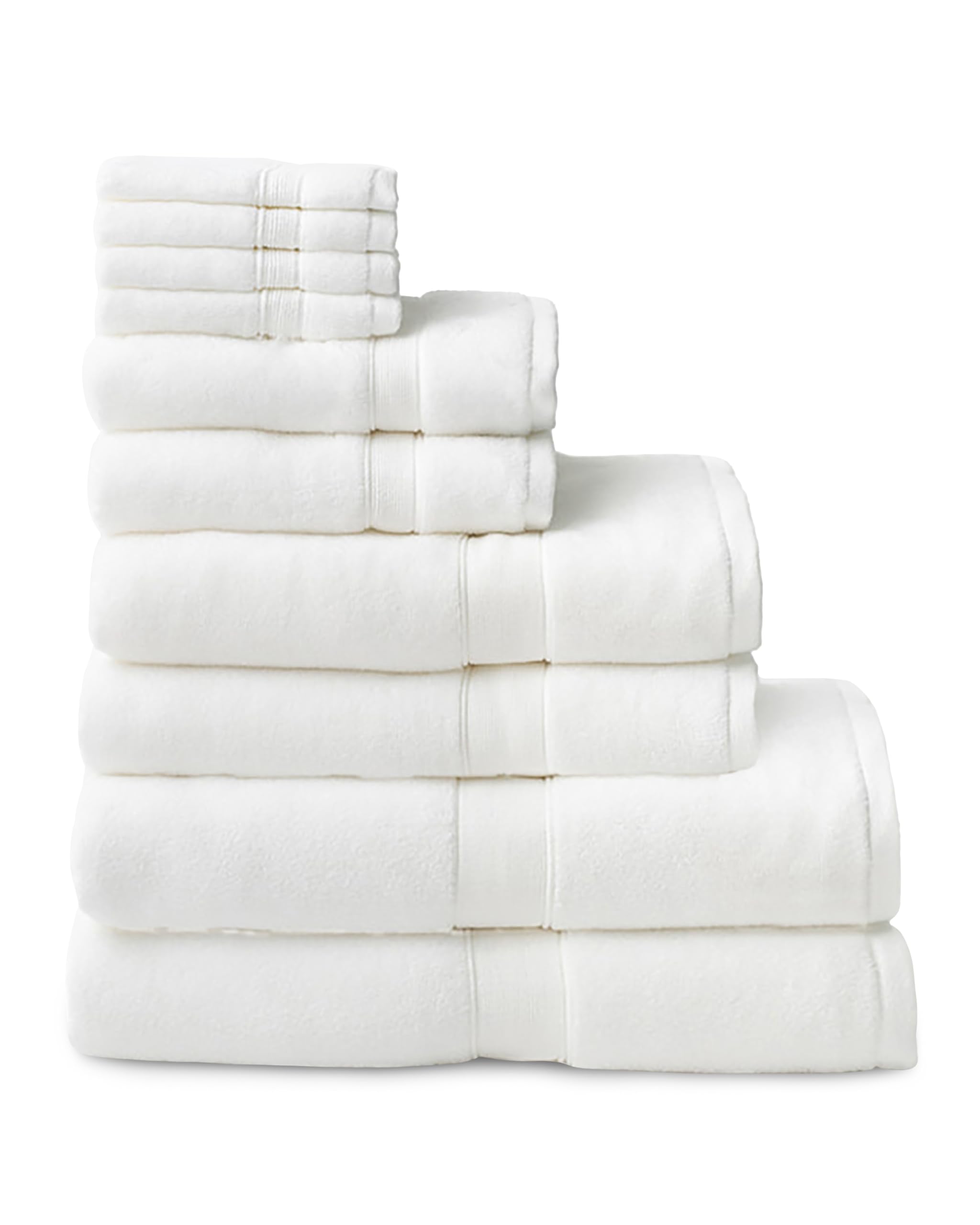 Cozy Earth Complete Luxe Bath Bundle - 60% Cotton 40% Viscose from Bamboo - Quick Dry & Plush Cotton Bath Towel Set - 4 Washcloths, 2 Hand Towels, 2