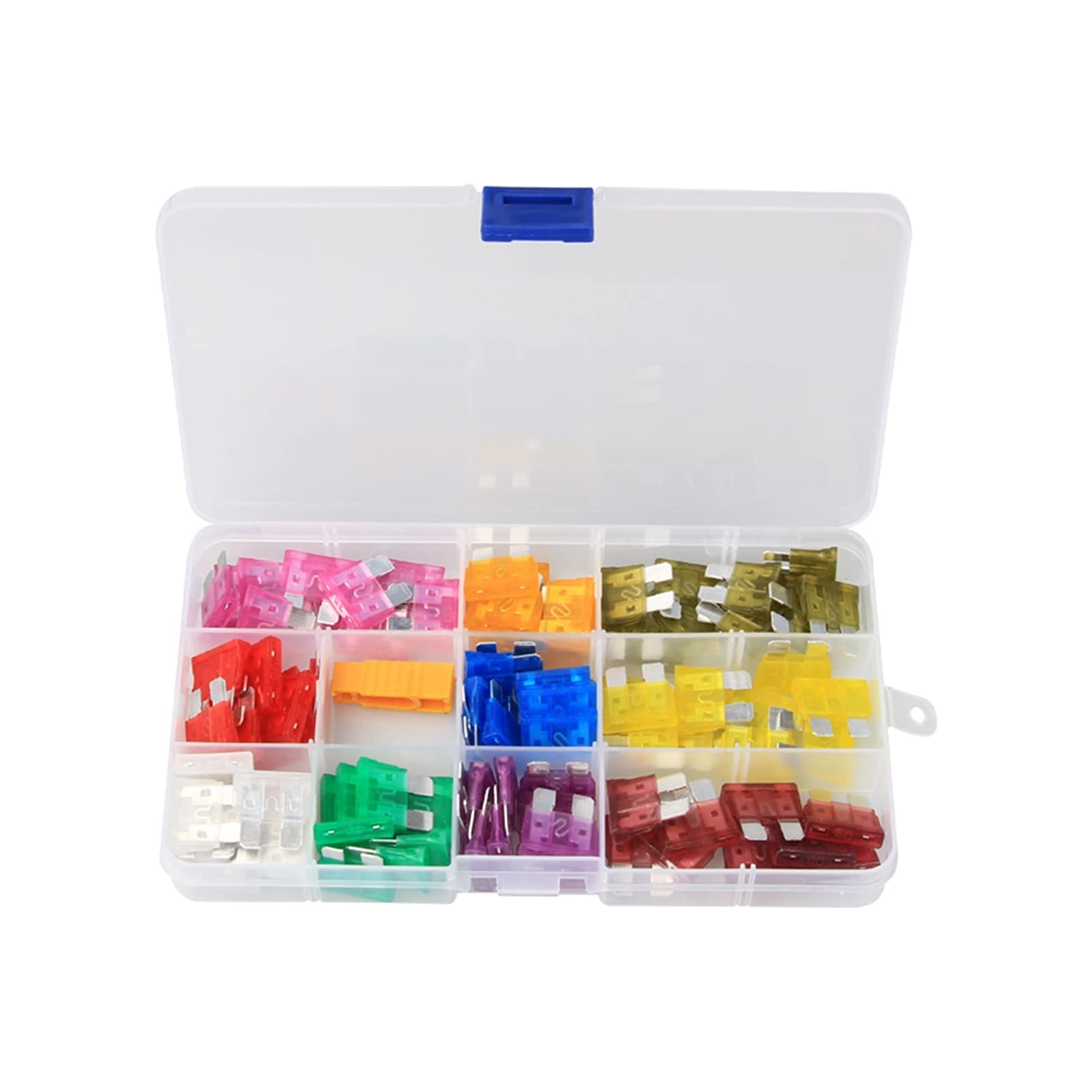 Cablaggio di protezione 100pcs 3A 5A 7.5A 10A 15A 20A 25A 30A 35A 40A Assortimento di fusibili for auto a lama standard Fusibile a lama for auto Fusibile for moto for barca automatica