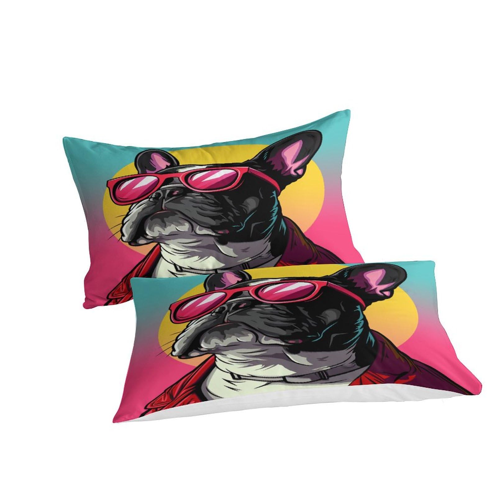 Stampato in 3D Bulldog francese Copertina Stampata Microfibra Disegnata Biancheria Da Letto Ipoallergenico Con 2 Federe,Double（200x200cm）, Per Adolescenti E Adulti