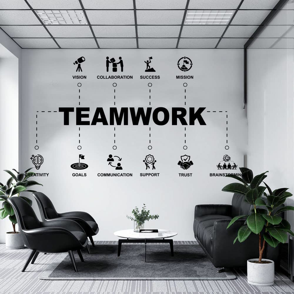 GADGETS WRAP Wall Decal Vinyl Sticker for Home Office Room Decoration Large Teamwork Values Office Team Spirit-image-12