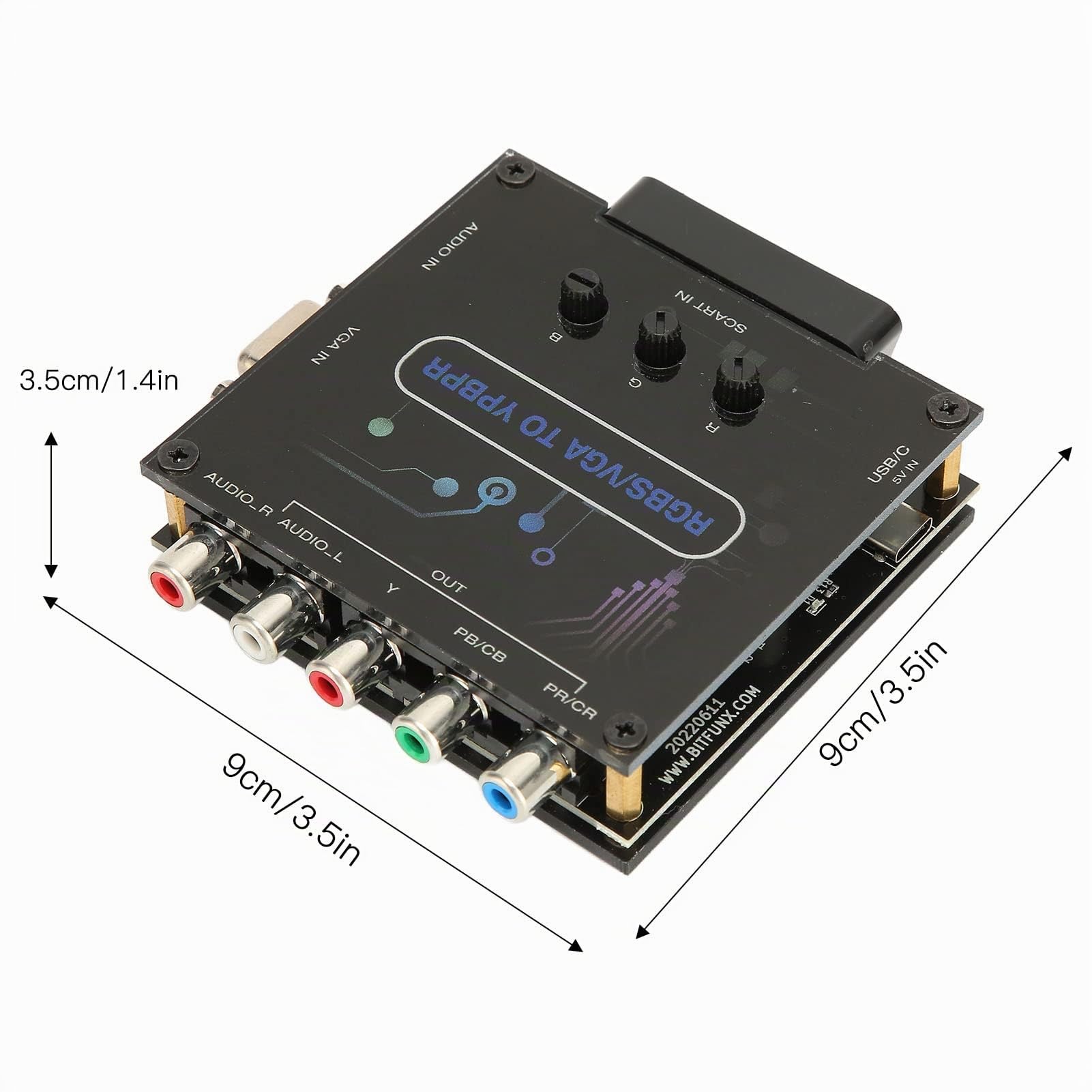 Convertisseur RGBS VGA SCART vers YPBPR, Convertisseur de Transcodage Vidéo de RGBS VGA SCART vers YPBPR Adaptateurs Vidéo pour SFC pour Genesis pour N64 pour Dreamcast