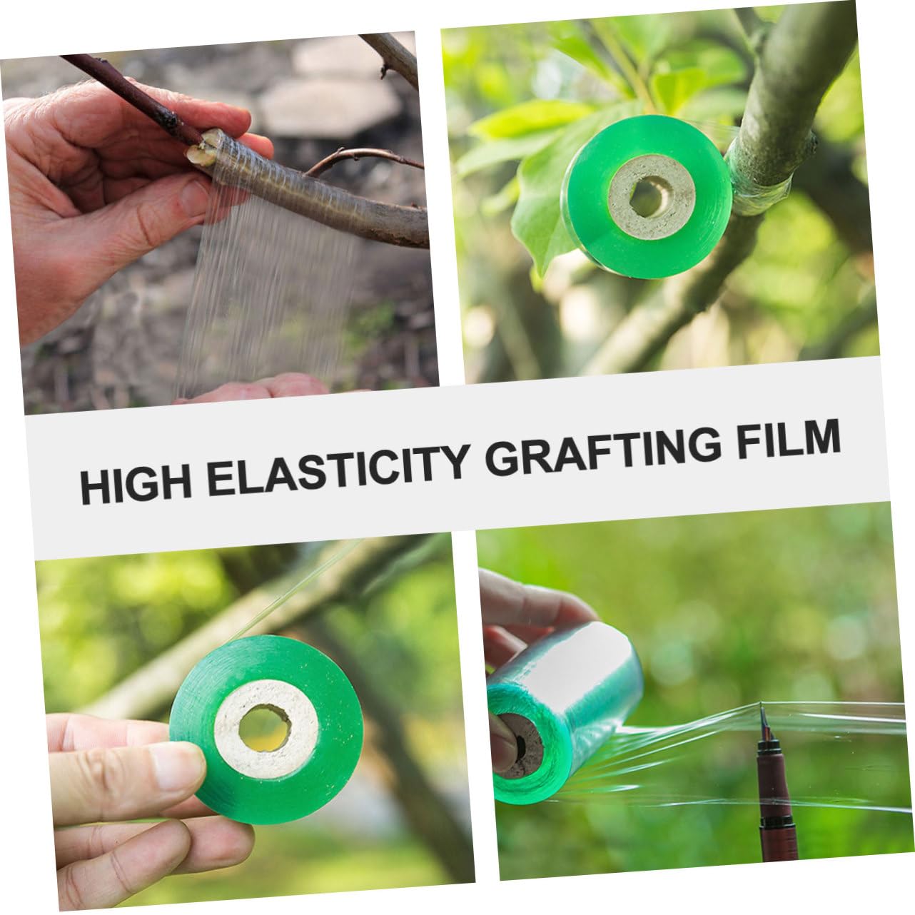 POPETPOP PVC Veredelungsband zum Veredeln 4 Rollen Grün Selbstklebend und Flexibel für Obstbäume und Pflanzen im Garten