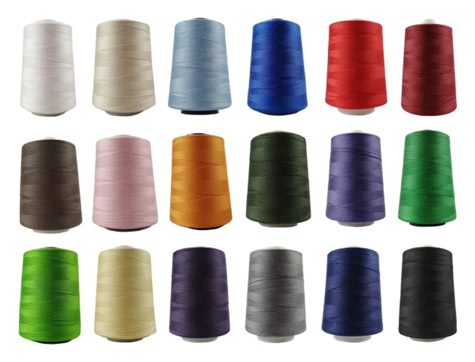 Nähgarn Nähfaden 40s / 3 3 Stränge 3000 Yards stärker als normaler Nähfaden 18 Farben for Nähmaschine, Hand Nähen, Overlock Nähgarn Set (Size : 18 Colors)