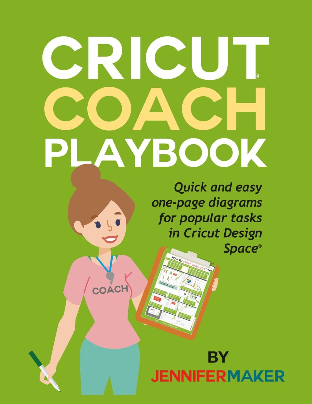 Cricut Coach Playbook: Quick and Easy One-Page Diagrams for Popular Tasks in Cricut Design Space