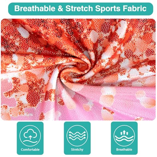 HOZIY Gymnastics Leotards for Girls with Shorts Biketards Dance Tumbling Outfits Matching Scrunchies 1-12 Years Old