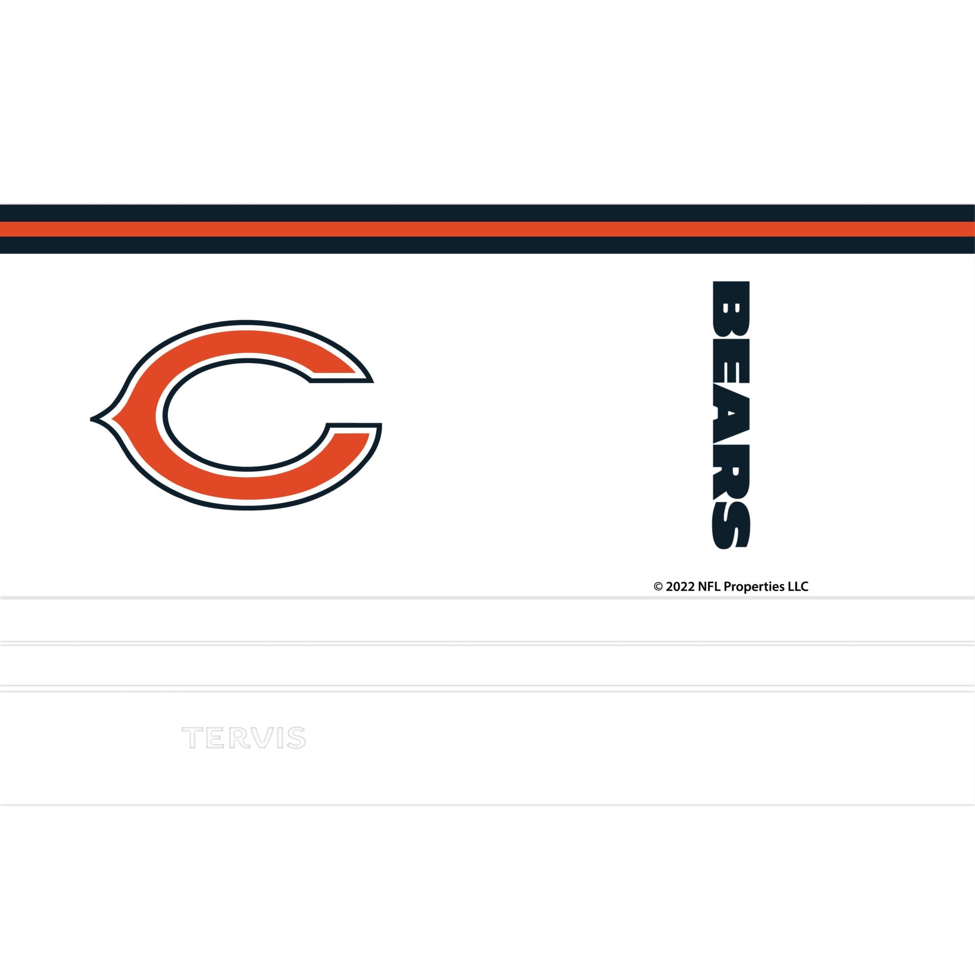 Tervis Traveler NFL Chicago Bears – Arctic dreifach isolierter isolierter Reisebecher hält Getränke kalt und heiß, 590 ml, Edelstahl