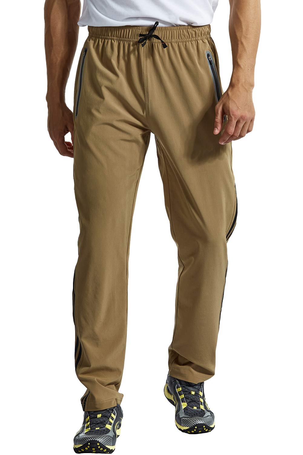 BGOWATU Men's Sweatpants Zipper Pockets Lightweight Exercise Pants Running Workout Sports