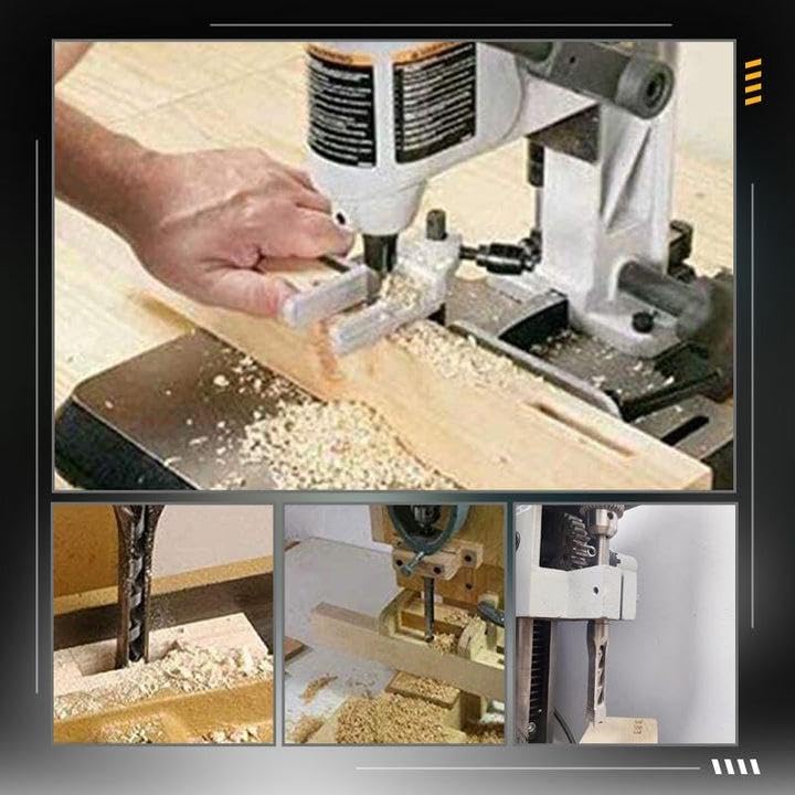 Woodworking Square Hole Drill Bits High Carbon Steel Precision CNC Machined Fast Easy Hole Punching for Hardwoods 6.4mm-19mm Ideal for DIY Lovers Furniture Production (6pcs (6.4+8+9.5+12.7+14+16))