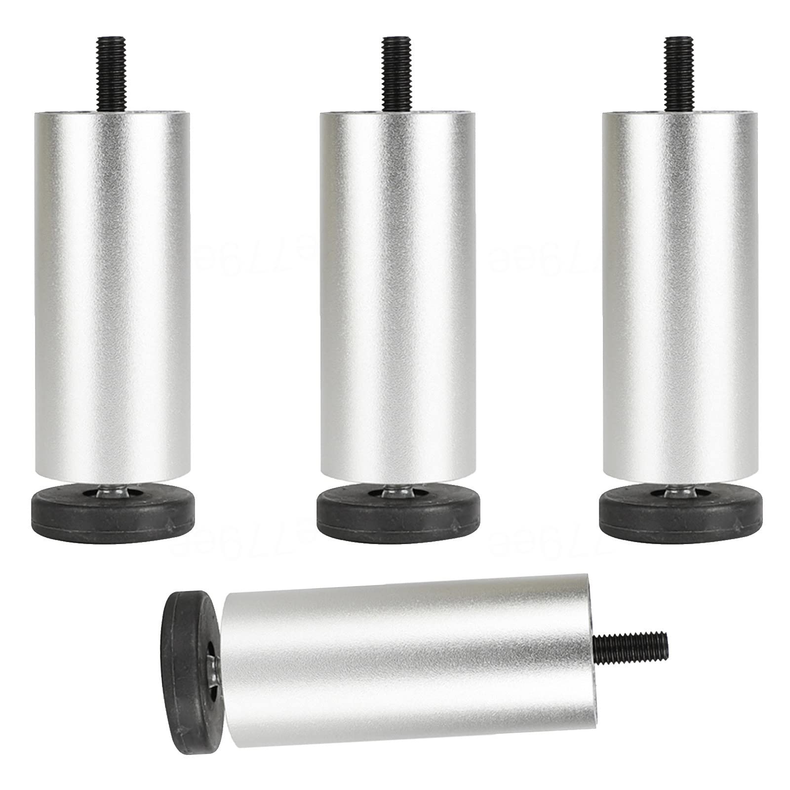 Pxzybd Furniture Leg M8 Bolt,Table Legs Metal,Height Adjustable Furniture Feet,Desk Legs,Replacement Furniture Leg 6cm 8cm 10cm 12cm 15cm 18cm 20cm 25cm,4 Pcs,for Bathroom Kitchen,Silver-8cm/3.1in