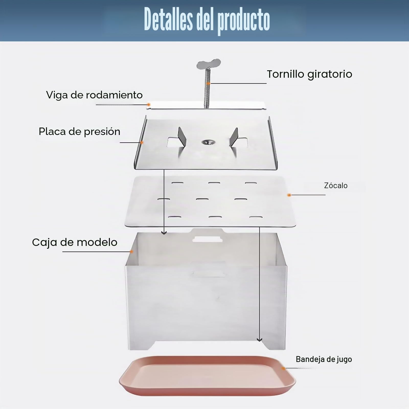 Prensa de tofu de acero inoxidable 304 con prensa de tofu y bandeja de goteo, prensa de queso multifuncional para vegetarianos o amantes del tofu, sin BPA y apta para lavavajillas (16 x 12 x 9