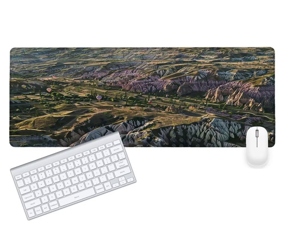 Alfombrilla Ratón, Alfombrilla Gaming Montaña XXL 1200x600x3mm, Extendida Base de Antideslizante Caucho Mouse Pad Paisaje, Protector Escritorio con Bordes Cosidos, Mejora precisión y Velocidad Z-2