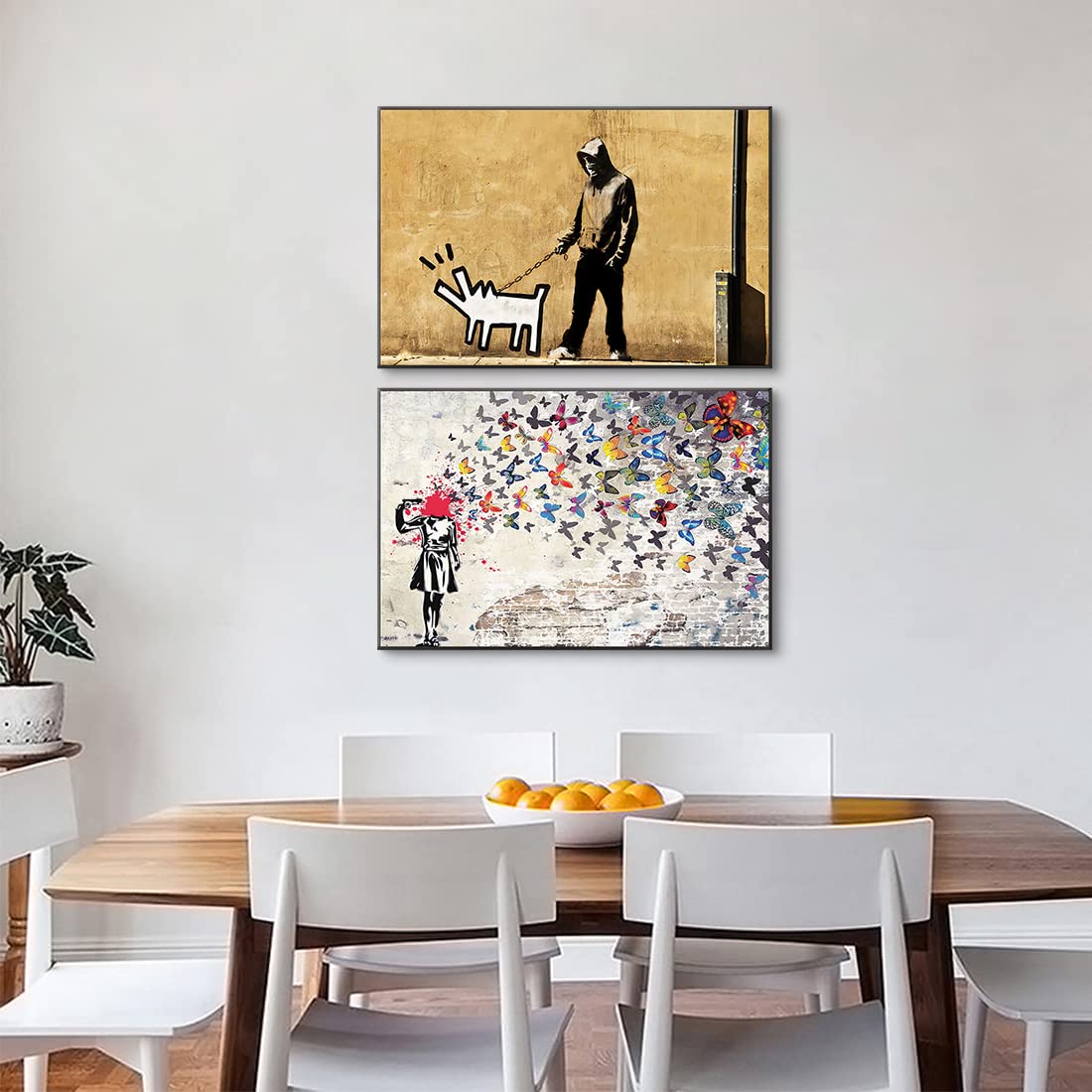 アートパネル 絵画 ウォーキーズ 犬と散歩 Amazon.co.jp: Banksy アートパネル 2枚 飾り絵 バンクシー 犬の散歩