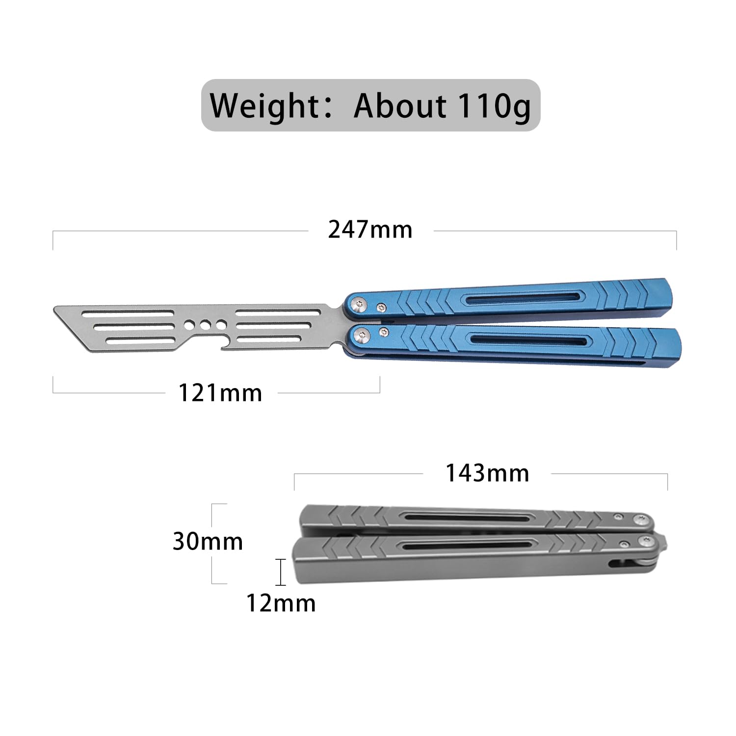 WARHERO Aluminium Alloy Handle Practice Tools Stainless Steel Head Integrated Forging Bushing System (Blue)