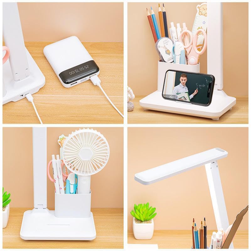 Image of LED Night Light Desk Lamp Eye Protection Lamp Flexible Bedside Table Desk Lamp Reading Desk Light with USB Charging Multi-Function Socket (Adjastable Lamp)