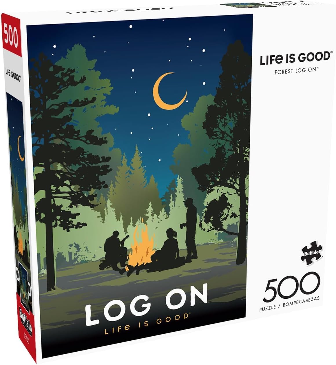 Buffalo Games - Life is Good - Forest Log On - 500 Piece Jigsaw Puzzle for Adults -Challenging Puzzle Perfect for Game Nights - Finished Size is 21.25 x 15.00