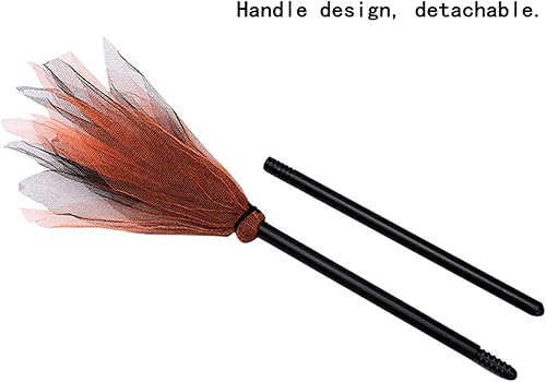 Miniatura 3 de Escoba de bruja de Halloween, escoba de mago para niños, escoba voladora de gasa de tul para disfraz de Halloween, decoración de casa embrujada,