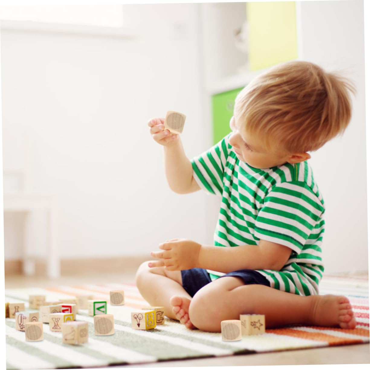 Juego De Dados De Madera En Bloques Cuadrados De Madera De 18 Mm Paquete Económico Para Niños Y Niñas Que Estudian En Caja