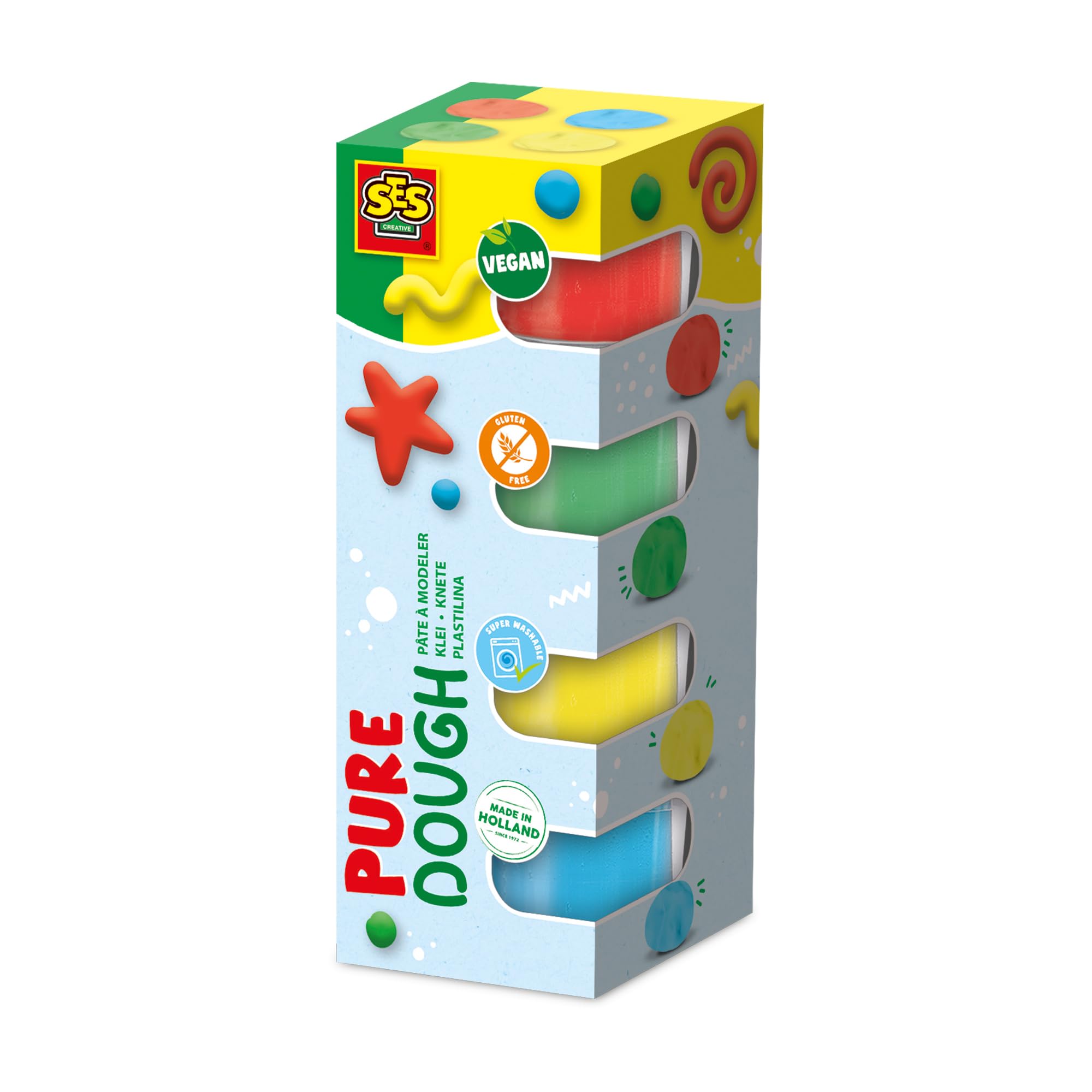 SES Creative 00511 Feel good dough-Pure (4x90gr), Small, Green