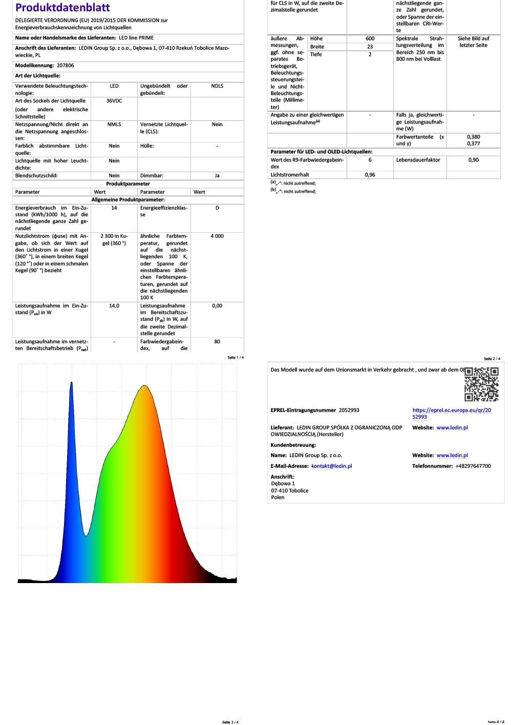 LED line PRIME LED Langfeldleuchte Büroleuchte Execuline Weiß Linear 120cm 30W 3900lm Neutralweiß 4000K 96°