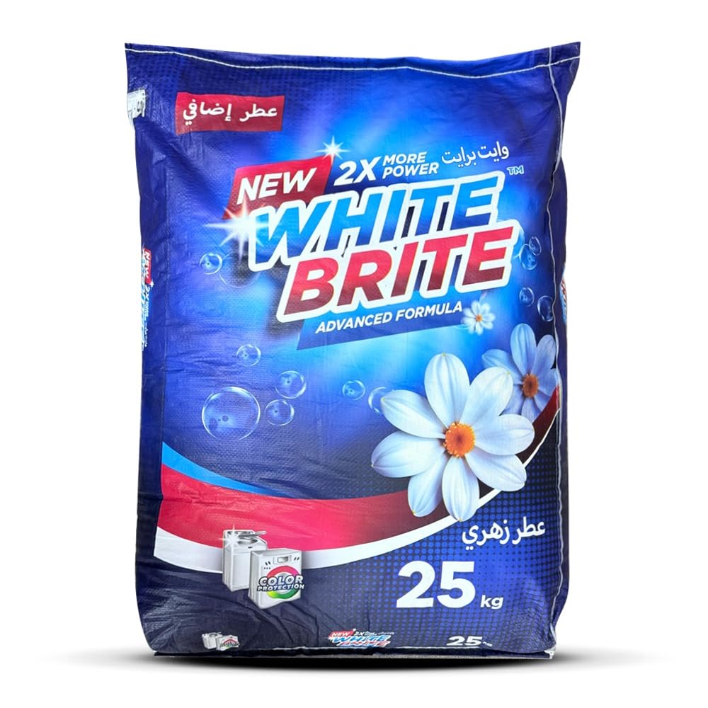 Cleaning Superstore White Brite Laundry Detergent Powder Floral Scent High Foam, 25-Kg