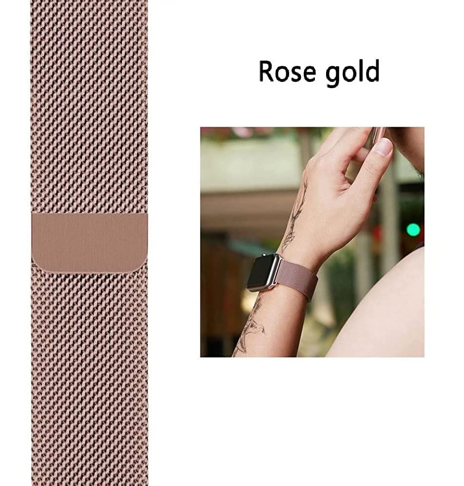 Image of PEFKO PSS56 19MM Milanese [ Magnetic ] Sporty Straps /Bands Compatible for Boat Storm Smart Watch & Watches with 19mm Lugs Size (19MM, ROSE PINK [ MAGNETIC MILANESE STRAP ])