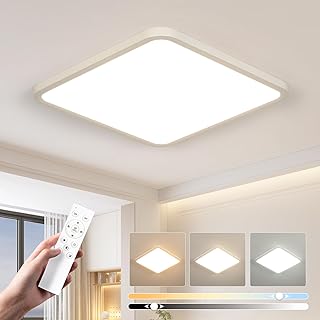 EASY EAGLE LED Deckenleuchte Flach Dimmbar 40 CM, Deckenlampe Viereckig 3000k-6500k 42W, Modern Badezimmer Lampe Led Panel Küchenlampe für Flur Schlafzimmer Balkon Wohnzimmer Küche Keller, Weiß