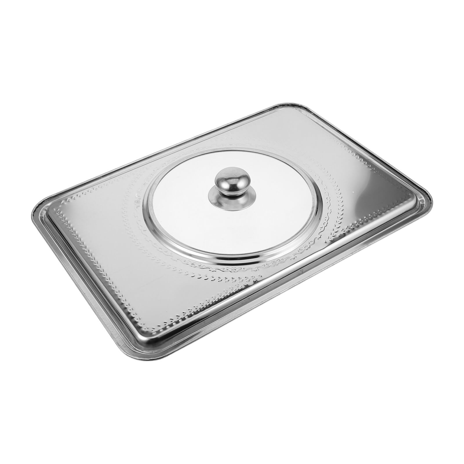 Ciieeo Tapa Para Bandeja De Horno Rectangular De Acero Inoxidable Ideal Para Asar y Mantener Alimentos Frescos