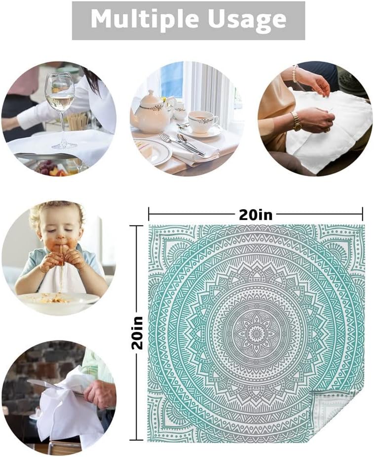 Geometric Gradient Art Table Napkins Cloth Set Soft Handkerchief Wedding Decoration Banquet Dinner(6pcs)
