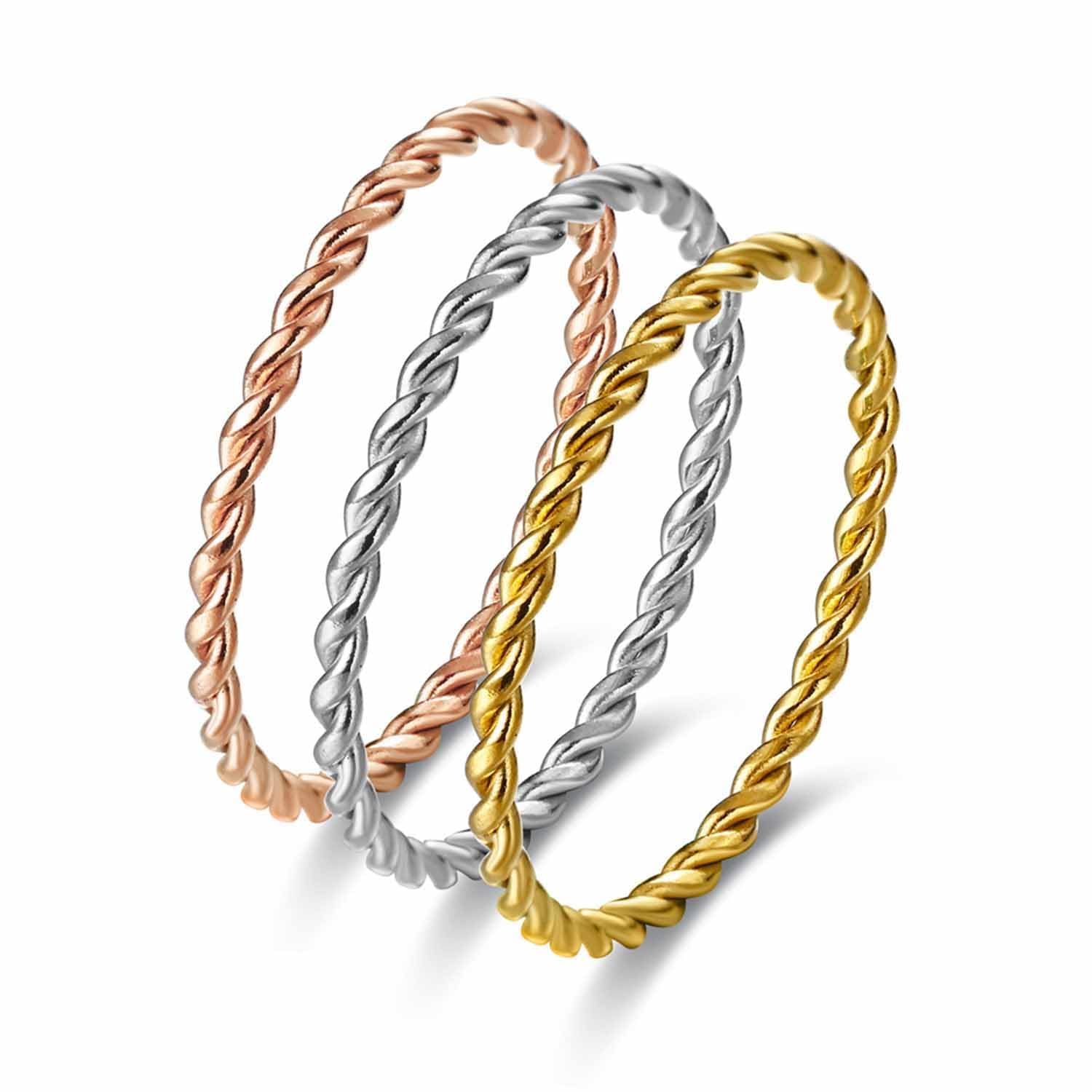 Solid Pure Copper Twisted Tensor Rings Jewelry for Men & Women - Adjustable Handmade Energy Twist Ring, Spiritual Healing Fashion Gift for Birthdays Anniversary (3Pcs-A,4) — image 1