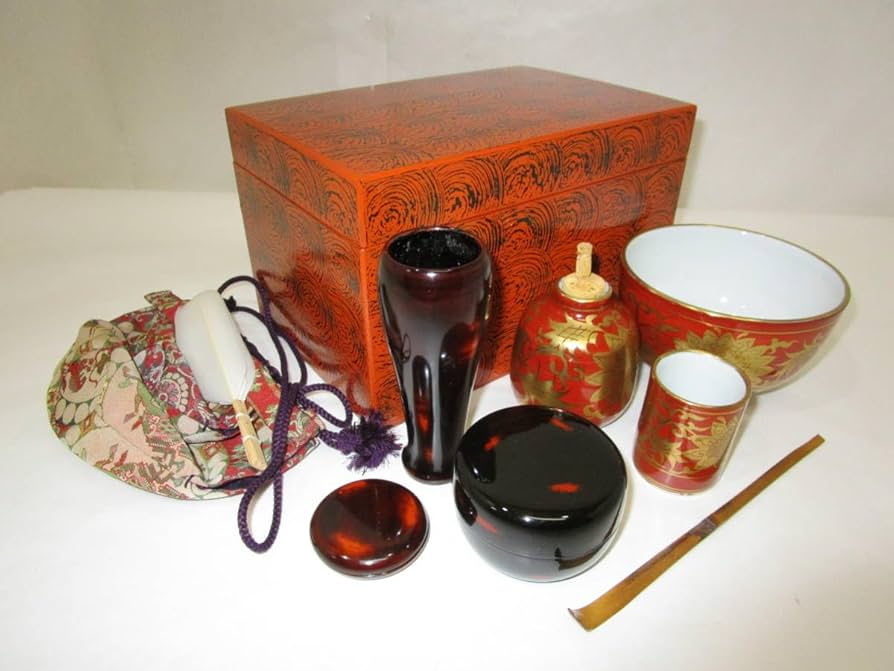 茶道具 茶箱 根来塗 利休 楽天市場】【茶器/茶道具 茶箱】 利休茶箱 根来塗り 川瀬表完作 三点