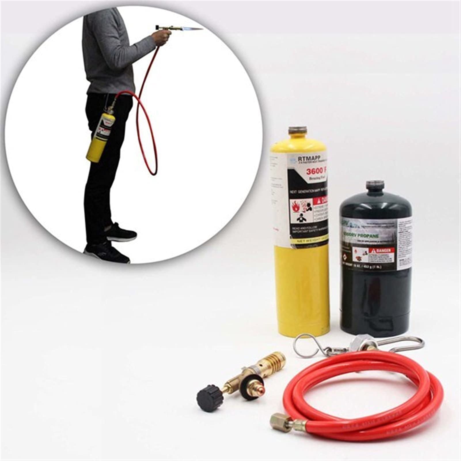 Turbo Blow Torch Burner Kit - Mapp/Propane Gas Soldering & Brazing Torch