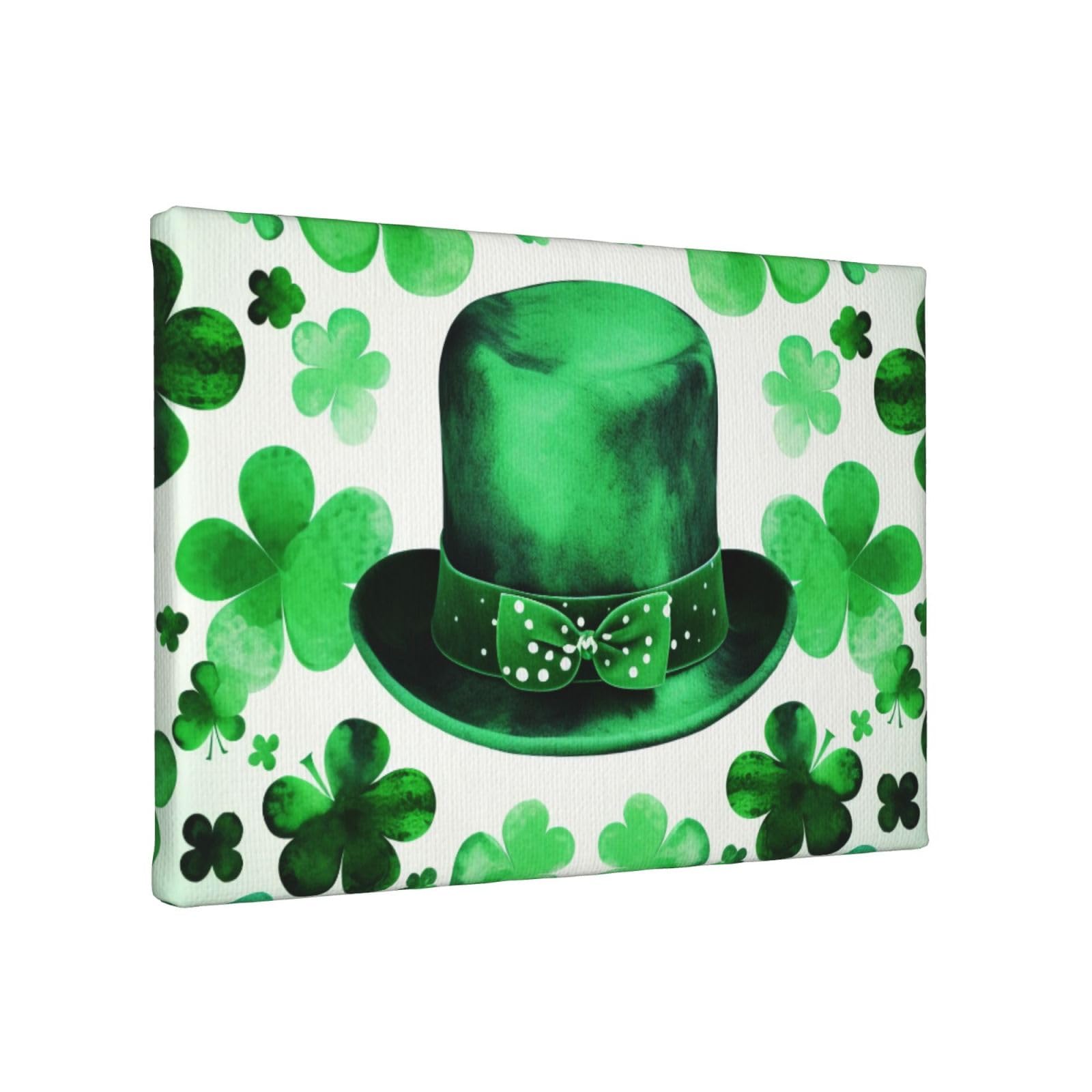 YKLJG happy st patrick's day Printed Wall Art Canvas Painting 30x20 CM Wooden Framed Picture Painting Artwork Prints for Bedroom Kitchen Home Office Decor