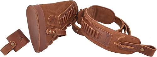 Miniatura 5 de Eslinga de rifle de cuero sin taladro con culata de pistola para acción de palanca .30-30 .30-06 .308 .357 .45-70 .22LR