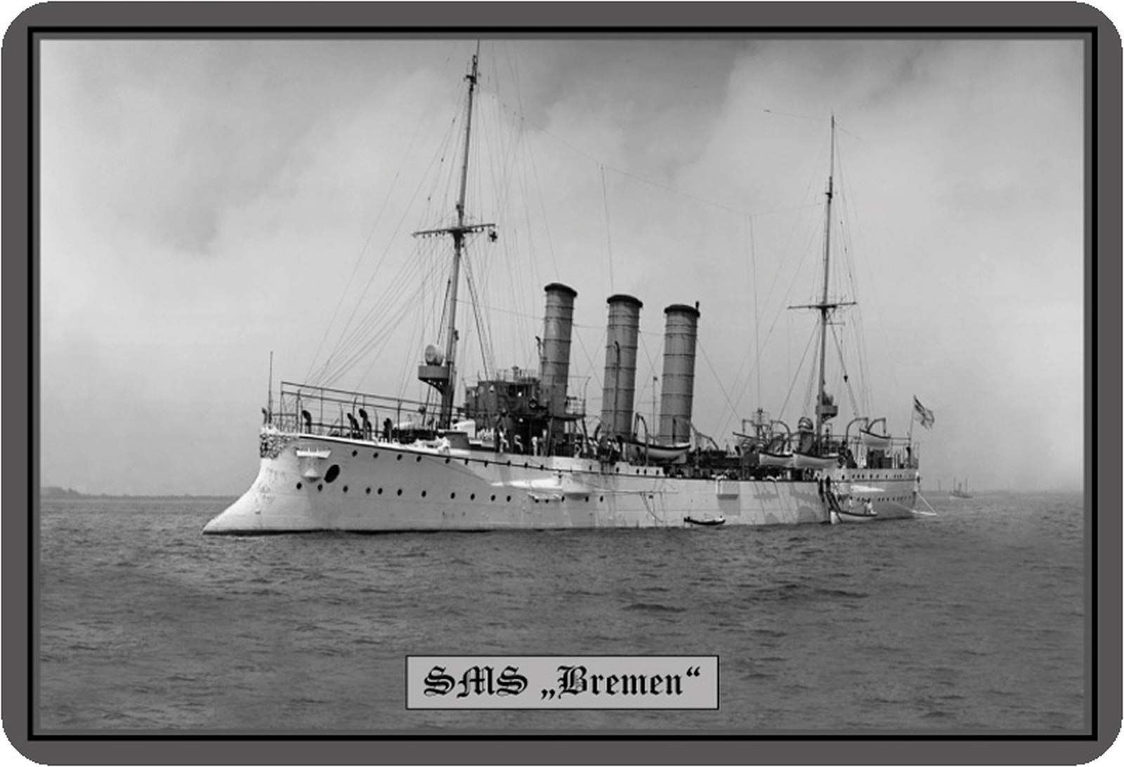 SchatzmixSMS Bremen Warship Metal Sign Wall Decoration 20 x 30 cm Tin Sign Multi-Coloured